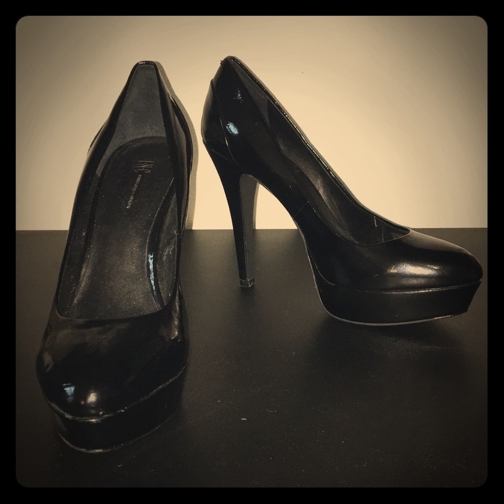 Black Patent leather Platform Heels
